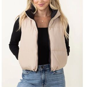 Reversible Cropped Puffer Vest